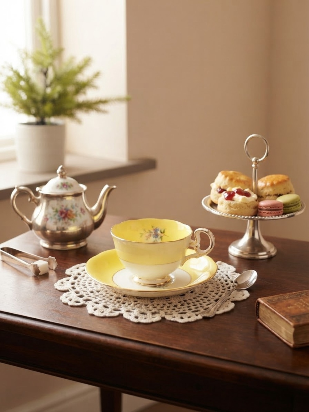 vintage Royal Grafton yellow fine bone china teacup and saucer set